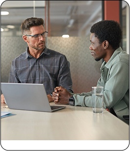 Business professionals collaborating